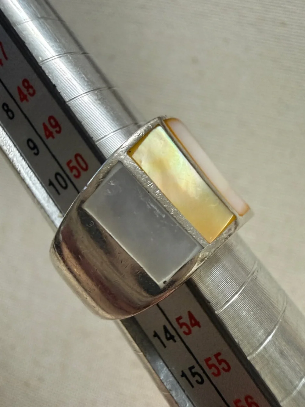 Sterling Silver 925 Multicolor Inlay Band Ring size 5.75